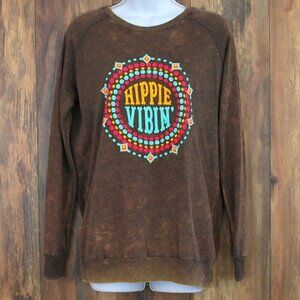 Southern Bliss Co Women's Brown Sweatshirt Top Hippie S